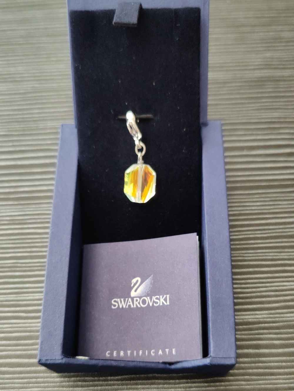Swarovski Yellow Faceted Crystal Charm Pendant